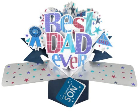 Wonderful Son Best Dad Ever Pop Up Card Father's Day, Birthday, Any Occasion POP001F24