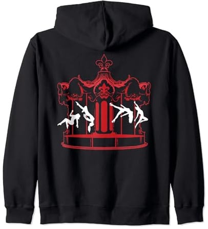 Pole Dance Outfit Rot Pole Fitness Bekleidung Karussell Kapuzenjacke