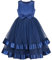 Robe Fille Bleu Robe de Bal Mariage Partie Reconstitution Historique Formel sans Manches 7 Ans