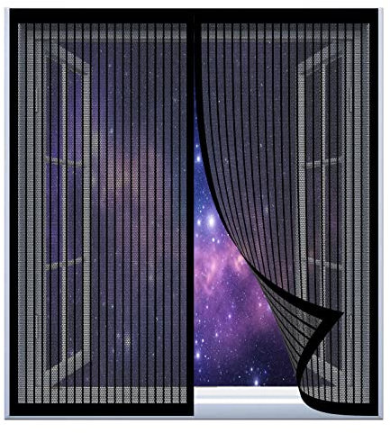 Fliegengitter Für Dachfenster 125 x 55 cm Fliegengitter Für Fenster In Verschiedenen Größen Auswählbar Magnet Fliegengitter Für Alle Universalfenster, Schwarz