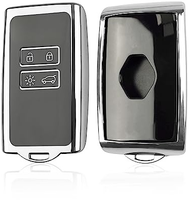 SHAOHAO Compatible avec Dacia Duster 3 / Renault Clio 5 /Dacia Sandero 3 2021-2024 Coque de clé de Voiture en Silicone TPU Key Cover Duster 3 Argent