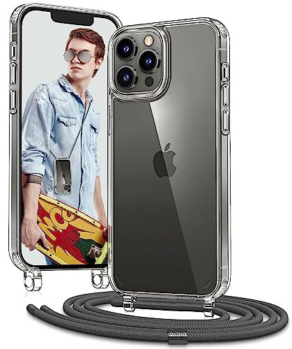 Vaykwo Handykette für iPhone 12 Pro Max Hülle mit Band, Grau