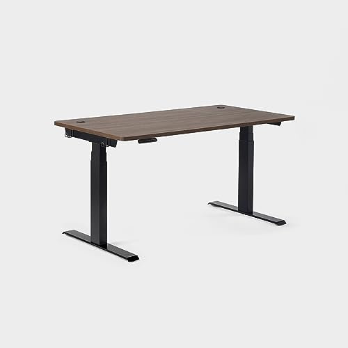 vernal Höhenverstellbarer Schreibtisch, 150 x 75cm Zwei Motoren Schreibtisch höhenverstellbar, höhenverstellbarer Tisch von Stabilität Touchscreen, Schwarzer Rahmen/Walnussbaum Tischplatte