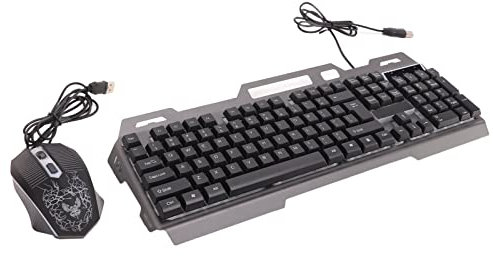 Tastiera da gioco USB Mouse Gaming Tastiera cablata e mouse Combo 104 tasti Ergonomicamente Meccanica Sensazione Wired USB Gaming Keyboard Mouse Set