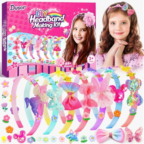 Dusor Haarreifen Mädchen, Geschenke für Mädchen Bastelset Kinder ab 6 Jahr, Basteln Mädchen 8 Jahre Einschulung Mädchen Geschenk, Ostergeschenk Mädchen Geschenk 4 5 6 7 8 9 Jahre