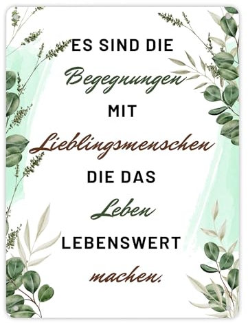 Es sind die Begegnungen mit Lieblingsmenschen Metallschild XL in 21x28 cm die das Leben lebenswert machen - ein liebevolles Schild für deine Freunde zum Geburtstag