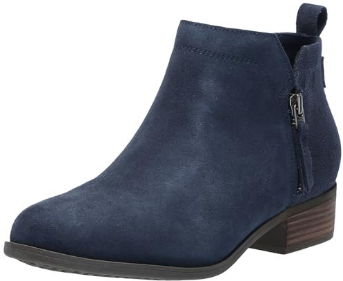 TOMS Women's Ankle Booties Mid-Height Suede & Leather Elegant, Durable, Slip-On Design