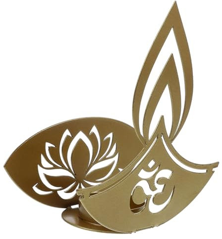 TOPBATHY Diwali Kerze Stehen Projektion Kerze Metall Teelicht Leuchter Home Dekorative