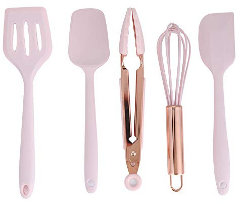Juego De Utensilios De Cocina De Color Rosa, Juego De Espátula De Silicona, Juego De Utensilios De Cocina, Juego De Horneado Resistente Al Calor Para Panadería Casera