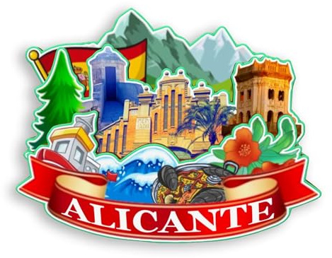 Quwsne Refrigerator Magnet Alicante Spain Fridge Magnet City Travel Souvenirs Tourist Gifts 3D Classic Landmarks Handmade Crafts Home Decoration -1566