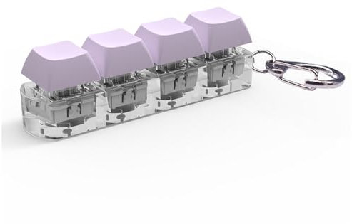 Fidget Toys Keyboard, 4 Button Fidget Keyboard Keychain Stress Relief Toys for Adults Kids, Funny Finger Keyboard Keychain Fidget Toys, Desk Toys, Stress Relief, ADHD Toys,Gift for Boys Girls (Purple)