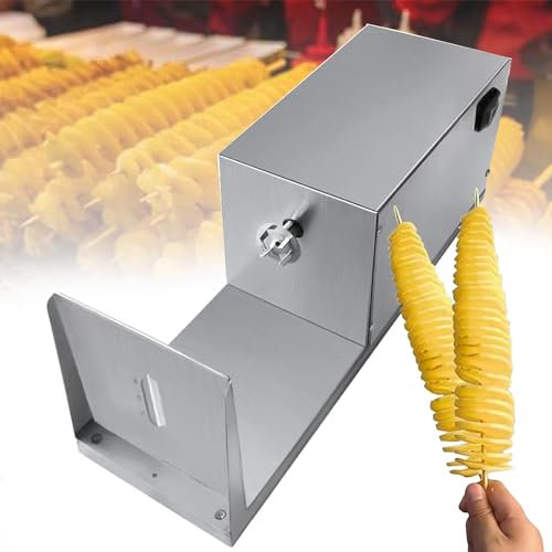 Beachtiful Affettatrice a Spirale Elettrica per Patate,Patatine Fritte a Spirale Elettrica in Acciaio Inossidabile con Base Antiscivolo,per Affettatrice di Verdure a Spirale per Verdure a Spirale