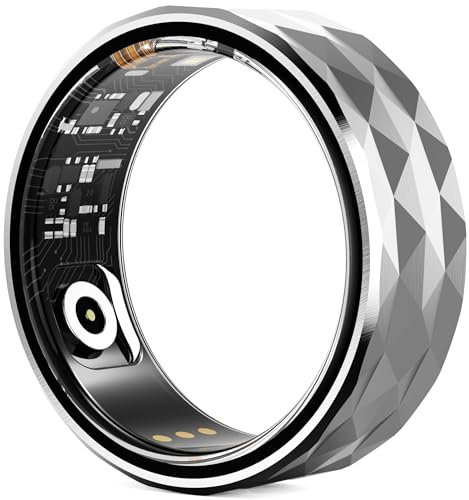 Smart Rings for Men Women Fitness Ring Heart Rate Monitor Sleep Tracker Blood Oxygen Health Ring Pedometer Calories Step Counter IP68 Waterproof Fitness Tracker for Android iOS Phones
