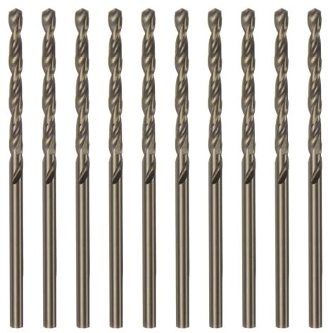 QUARKZMAN 10Pcs Forets Hélicoïdaux en Cobalt de 2,5 mm / 0,098 en Acier Rapide M35 HSS pour Acier Inoxydable, Cuivre, Bois, Plastique et Autres Matériaux Durs