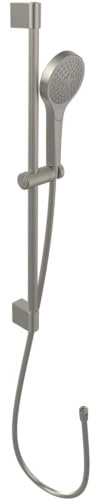 Villeroy & Boch Verve Showers Duschgarnitur – Duschset mit verstellbarer Handbrausehalterung – Handbrause mit 3 Strahlarten – Pflegeleichtes, leicht montierbares Duschsystem – Brushed Nickel Matt