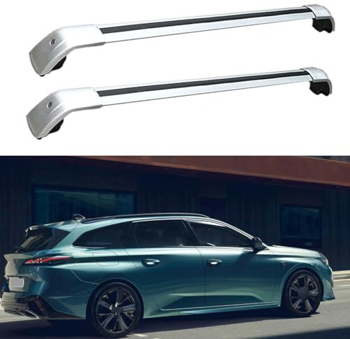 JUNYEW Dachgepäckträger Dachträger für Peugeot 308 SW 5 Dr 2022 2023+ -Aluminium (2 Stücke) Integrierte Dachreling Tragkraft 75 Kg Vormontiert Inklusive Schloss,O