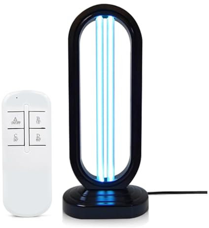 UVC Desinfektionslampe Fernbedienungs, 38W UV Sterilisationslampe Keimtötende Lampe, UVC Desinfektionslampe Fernbedienungs, Desinfektionslampe, UV-Sterilisator Desinfektion Sterilisator (Schwarz)