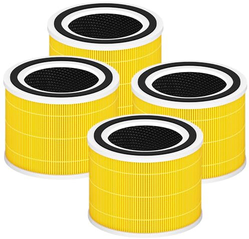 HEPA 14 Air Purifier Filter Replacement Compatible with Puroair 240 Air Purifier, 14 True HEPA Filter Replacement, Pet Allergy Version, 4 Pack, Yellow