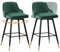 Bekrvio Samt Barhocker 2er Set, Drehbarer 360°Drehsessel, Höhen 65cm Gepolstert Barstuhl mit Lehne, Modernen Küchenhocker Modern für Küche, Tresen, Bar, Esszimmer