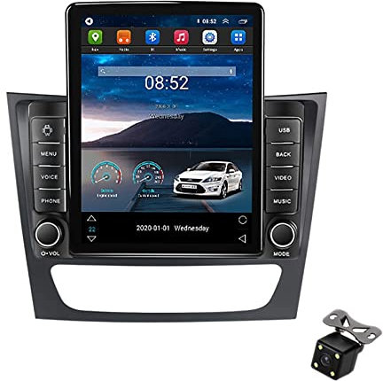 HYNMSM Android 11 Radio estéreo para automóvil de doble DIN para Me-rcedes Be-nz Clase E W211 E200 Estéreo para automóvil con pantalla táctil de 9,7 pulgadas con soporte USB Mirror Link/SWC Cámara de