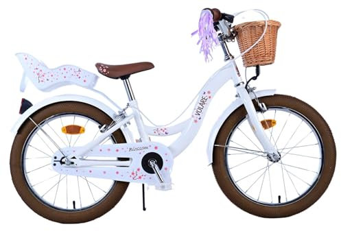 Volare Blossom Kinderfahrrad - Mädchen - 18 Zoll - Weiß - Zweihandbremsen