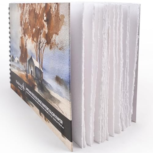 Wanderings Aquarell-Skizzenbuch zum Heraustrennen – 23x30 cm, Premium-Kunstjournal mit Handgeschöpftem Büttenrandpapier, 350 g/m² Kaltpresspapier für Scrapbook, Aquarell & Zeichnen