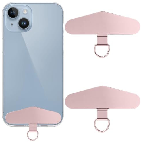 ZEPIQOR 2 pcs almohadillas universales de acero inoxidable, parche multifuncional para teléfono móvil, cadena universal para teléfono móvil, parche para la mayoría de teléfonos Oro rosa