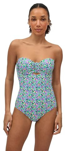 YSABEL MORA Bañador Reductor Bandeau Estampado Compresión Alta Moldea y Define Figura Estilo Bandeau Sin Aro Relleno Tirantes Desmontables Comodidad y Estilo Colección Isla Rossa