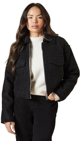 Dorothy Perkins Zip Front Pocket Detail Jacket, XL, Black