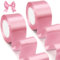 qingmeng 44m Satinband Rosa, 50mm Geschenkband Breit, Schleifenband Rosa, Seidenband Band Hochzeit Stoff, Rosegold Geschenk Band Geschenkbänder für Taufe Geburtstag Deko Geschenkverpackung