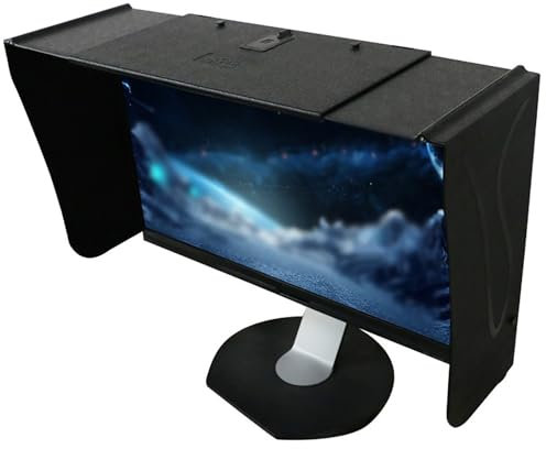 KHZKHC Computer Sonnenschutz, LCD LED Video Monitor Haube Sonnenschirm Sonnenschutz, 17-27 Zoll Bildschirm Blendschutz, Desktop Computer Bildschirm Haube, Für Büro