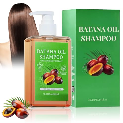 Batana Oil Shampoo 300ml Batana Öl für Haare Shampoo | Batana Oil Shampoo mit Rosmarin-Extrakt Haarwachstum Rosmarinshampoo für dünner werdendes Haar für Frauen und Männer