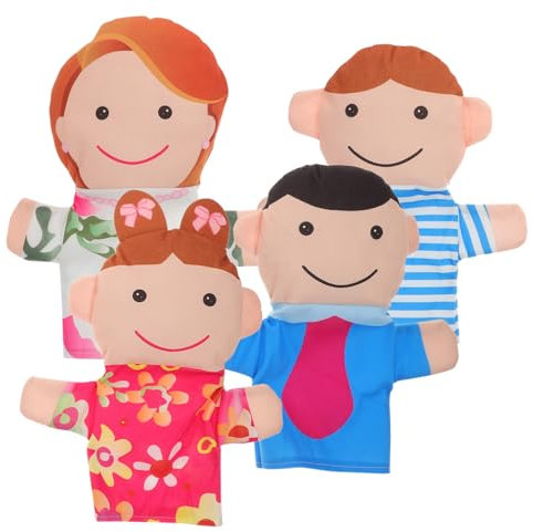 BESPORTBLE 4Stücke Handpuppen Für Lustige Puppen Für Rollenspiele Und Geschichtenerzählen Papa Mama Für Kleinkinder