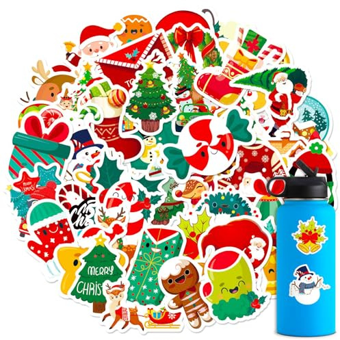BelleFlair 100 Stück Weihnachtssticker für Kinder Erwachsenen, niedliche Weihnachtsaufkleber selbstklebend, Cute Stickers als Xmas Deko, Weihnachts Sticker für Partygeschenke