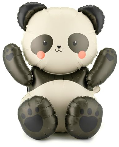 Panda Ballon PartyDeco 26.8 x 28.3 Zoll - Großer Panda-Folienballon für Babyparty & Geburtstag, niedliche Tierparty-Dekoration | Babyparty Geburtstagsparty Dekorationen Dschungel Tier Dekor