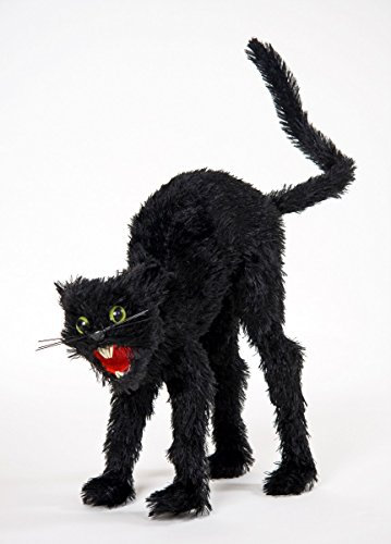 Festartikel Müller Halloween Buckelnde Katze aus Kunststoff und Polyester in der Farbe Schwarz, Größe: ca. 34cm, 850.058.00