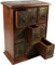 GURU SHOP Schubfachschränkchen, Apothekerschränkchen, Schmuck Schränkchen - Modell 5, Braun, 34x28x16 cm, Dosen, Boxen & Schatullen