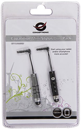 Conceptronic CSTYLUSMINI2P - Pack de 2 Mini Stylus para Smartphones y Tablets