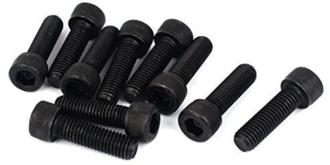 sourcing map 10pcs M10 x 35mm vis à tête cylindrique à six pans creux hexagonale Boulons 1.5mm Pas