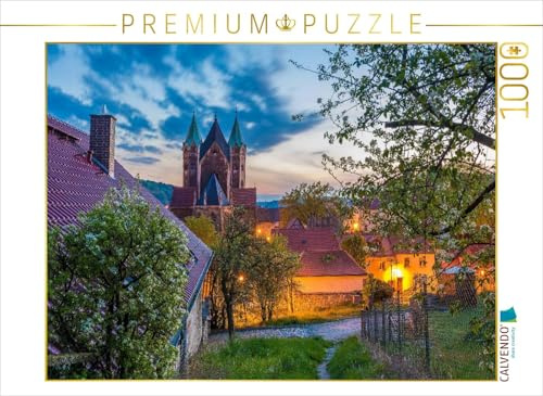 CALVENDO - Puzzle Freyburg am Abend | 1000 Teile Lege-Größe 64x48cm Foto-Puzzle für glückliche Stunden: Blick auf die Marienkirche in Freyburg/Unstrut an einem Frühlingsabend