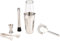 Rosenstein & Söhne Cocktail Set: Boston-Cocktailshaker-Set aus Edelstahl mit Glas, 6-teilig, 0,8 l (Cocktail Shaker, Shaker, Barkeeper Profi)