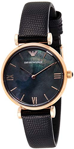 Emporio Armani Damen Analog Quarz Uhr mit Leder Armband AR11060