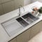 SÄUBER® 1000 x 520mm Stainless Steel Kitchen Sink One and Half 1.5 Bowl Inset Drop in Installation, Reversible Drainer, 18/8 Grade Steel Sinks, Free Basket Strainer Waste