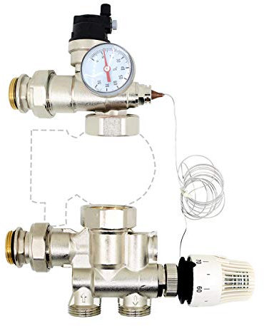 kit gruppo pompa riscaldamento di valvola sfogo aria sicurezza testa termostatica termostato - per collettore riscaldamento a pavimento pompa ricircolo acqua riscaldamento