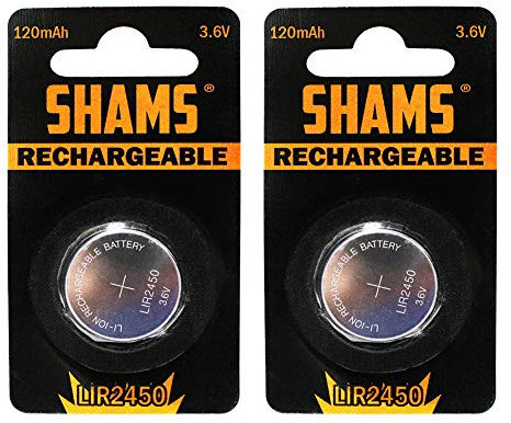 Lot DE 2 ACCU Pile Bouton Rechargeable LIR2450 3.6V LI-ION Coin Battery LIR 2450 Batterie - REMPLACENT Les Piles CR2450 Non Rechargeable