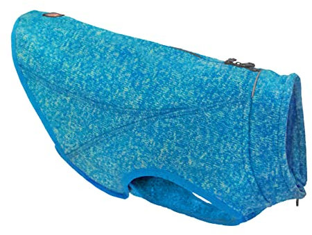 Kurgo Core Hunde-Pullover, Leichtes Fleece, Mit 2-Wege-Reißverschluss, Mit Hundegeschirr kompatibel, Größe XL, Blau