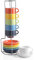 Sweejar Home Porcelain Espresso Cup & Saucer Set, Stackable Demitasse Cups with Metal Stand, 70 ml for Latte,Coffee,Cafe Mocha,Tea, Set of 6 (Multicolour)