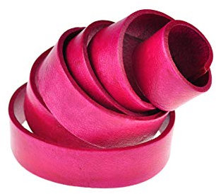 Esnado Cordon en cuir plat 1 m. Largeur/couleur : au choix, Cuir, Rose vieilli., Largeur : 20 mm