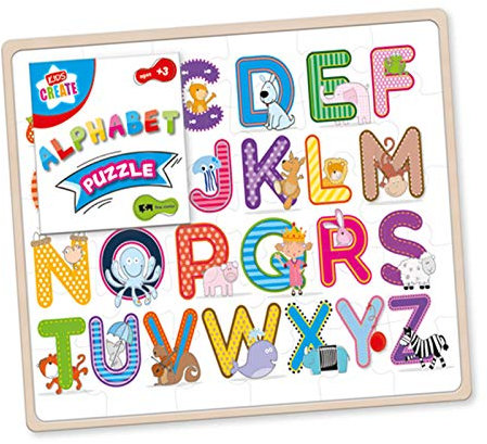 Kids Create Slim Wooden Alphabet Animal Puzzle Board 3+