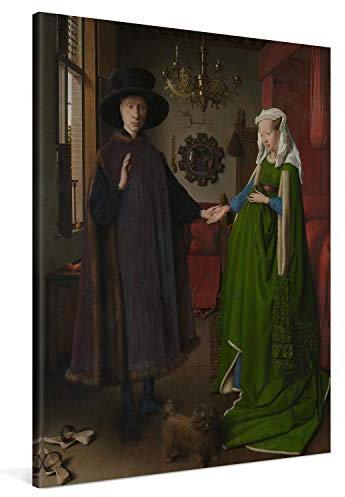 PICANOVA – Jan van Eyck – The Arnolfini Portrait 75x100cm – Bild auf Leinwand – Premium Kunstdruck Auf 2cm Holz-Keilrahmen Für Schlaf- Und Wohnzimmer – Klassische Kunst